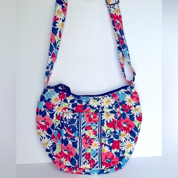Vera Bradley Summer Cottage Pattern Crossbody Saddle Bag - Picture 2 of 13